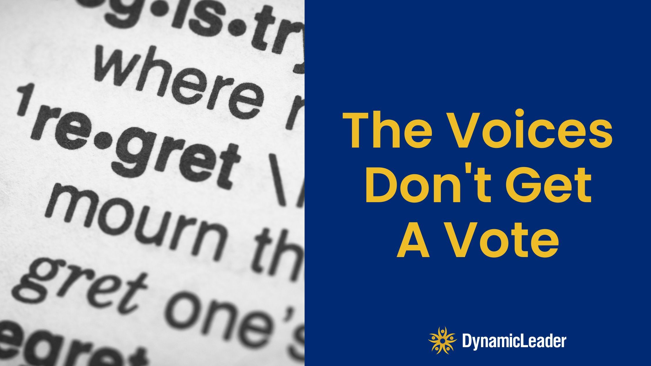 The Voices Don’t Get A Vote — Wednesdays with Wayne note by Dr. Wayne Pernell