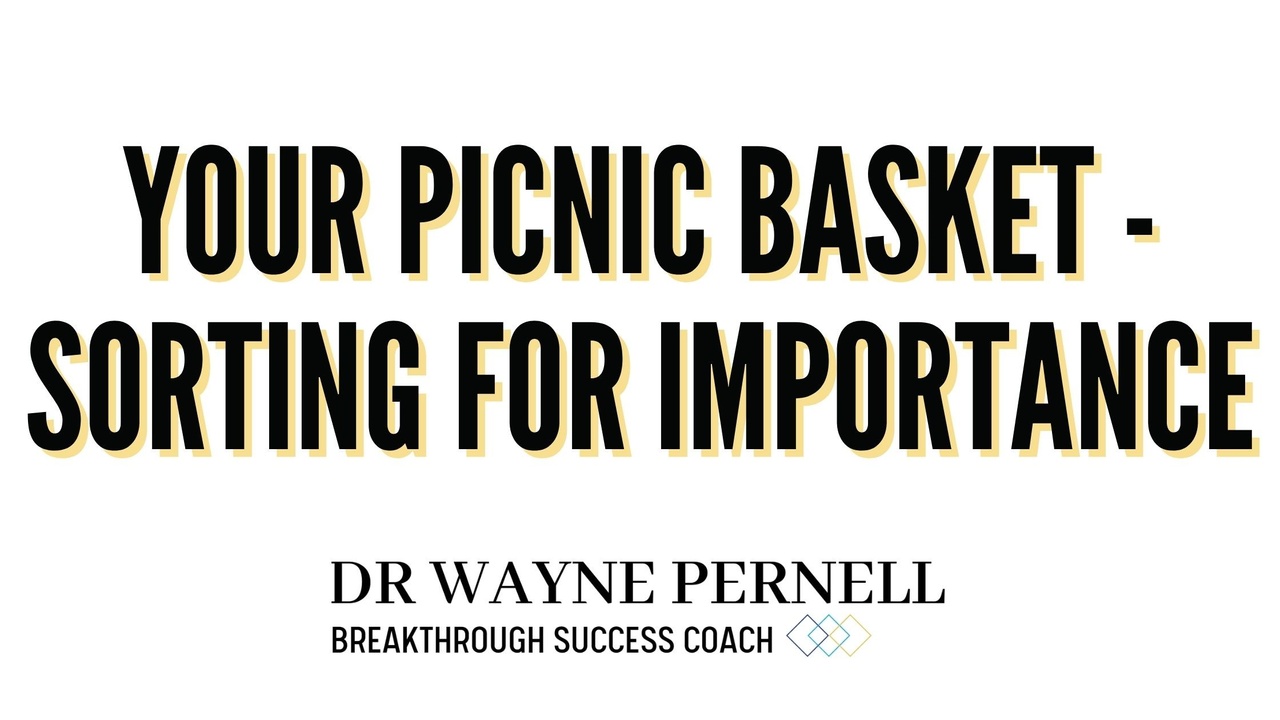 Your Picnic Basket and Sorting For Importance — Wednesdays with Wayne note by Dr. Wayne Pernell